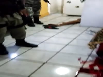 Bloody Crime Scene in a Room 