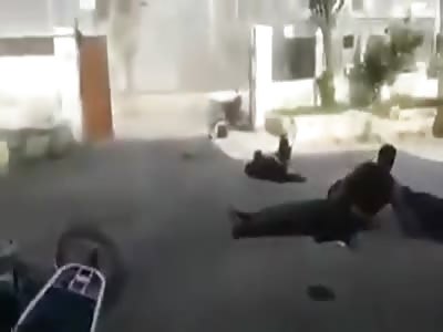 The first moments of the bombing of the Assad gangs and the Iranian mi