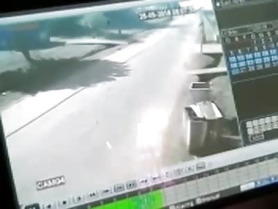 woman dragged by a quadricycle