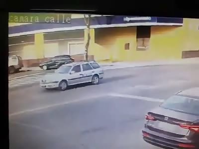 Argentina. Collective passed over woman crossing the street
