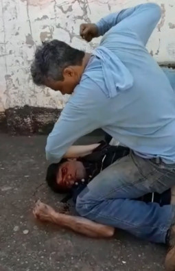 Thief Punched Into The Sidewalk Cracking His Head