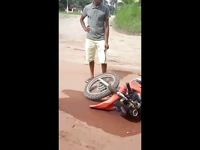 Shocking accident with biker