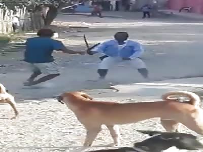 Fight with machete breaks out in Shithole (Blood Warning)