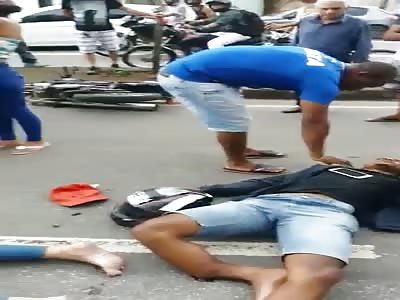 ACCIDENT  ..Motorcyclists vs car 