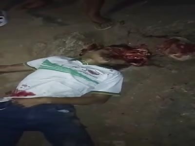 Murdered man with disfigured face by gunshot