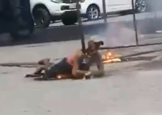 Worker Cooked After Scaffold Hits Live Wire (New Angle)