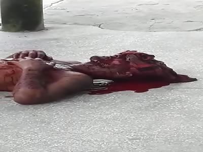 KMan in agony after being stabbed 