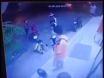 CCTV, young man is knocked out 
