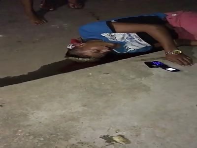 Man in agony after being shot 