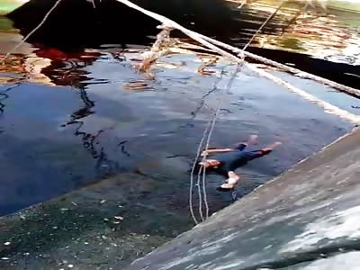 Wtf . Lifeless man in decomposition state 