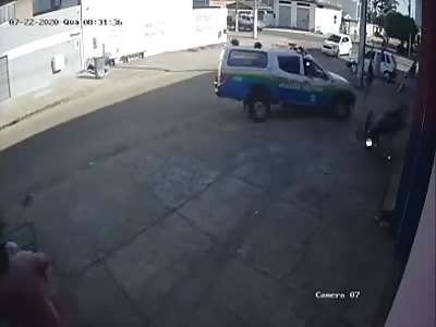 Thief is run over by patrolman in pursuit 