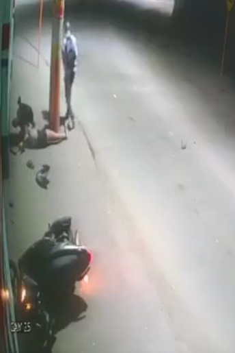 Female Biker Meets Pole Head On