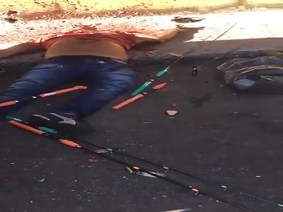 man have head destroyed with shots