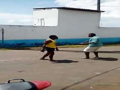 Fight .. man is knocked out.