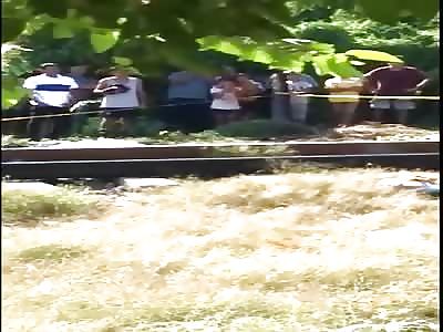 Motorcyclist loses his life after being hit by train.