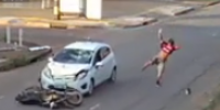 Biker Sent Flying Across the Pavement