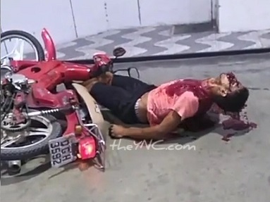 Man Gasps For Air And Agonizes On The Road.