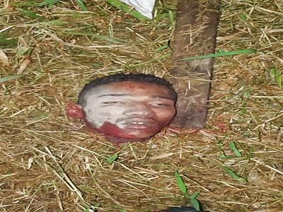 Human head thrown by car at high speed in the east