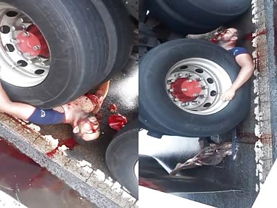 Relaxed By Truck Wheel