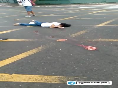 A woman was run over and crushed by a bus,