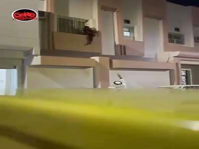 suicide. Man decides to kill himself by hanging himself from a window 