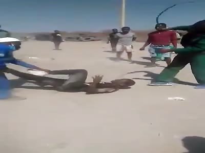 African fury whipping thief 