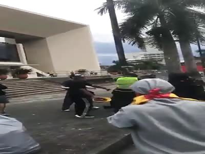 Colombia police are brutally beaten by protesters