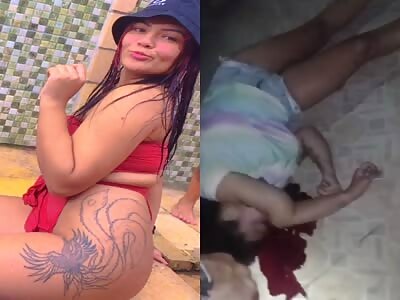 woman is besieged with head shot 