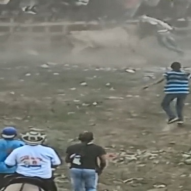 Bullfighter Goes To The Cemetery (3 Angles)