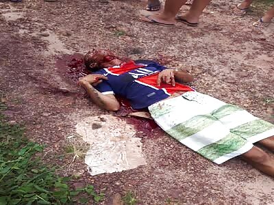 murdered man with large cut on his neck 