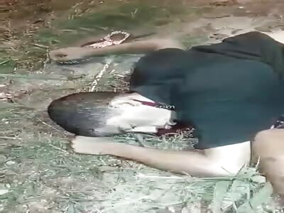 Two people are shot in the head.