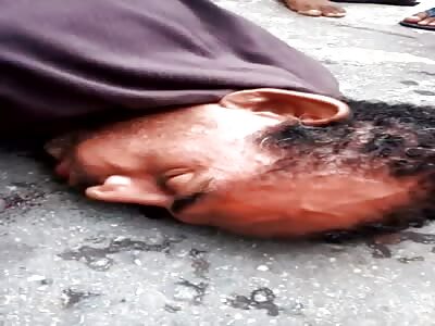 thief in agony after brutal punishment 