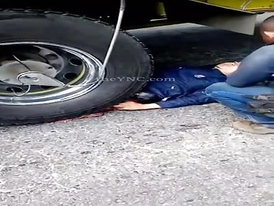 wtf. man crushed by truck