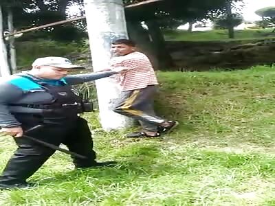 He is punished for threatening the police