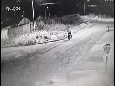 CCTV. Man is killed with multiple shots 