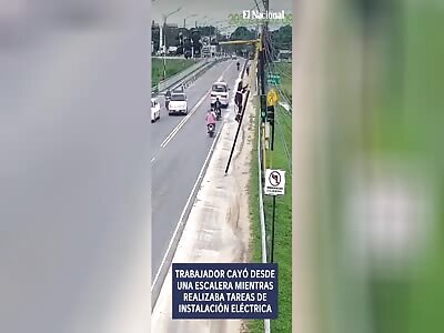 WORKER MAN FELL FROM A POLE