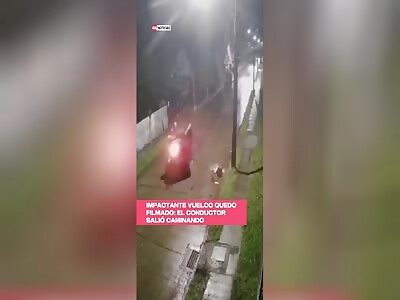 SHOCKING ACCIDENT AND DRIVER WALKS AWAY