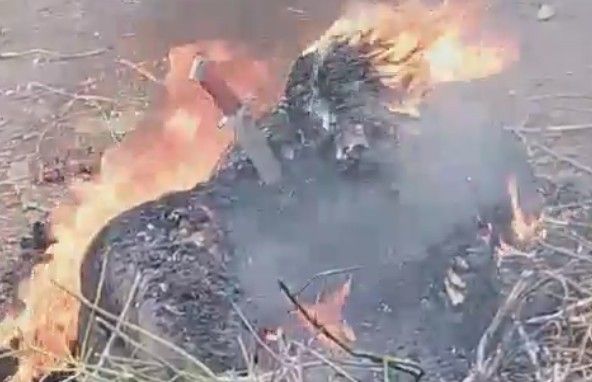 Bandit Who Robbed Locals Stabbed With Own Knife And Set On Fire