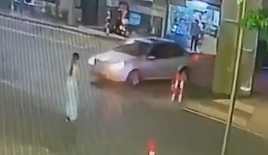 Woman In White Dress Run Over And Dragged Away