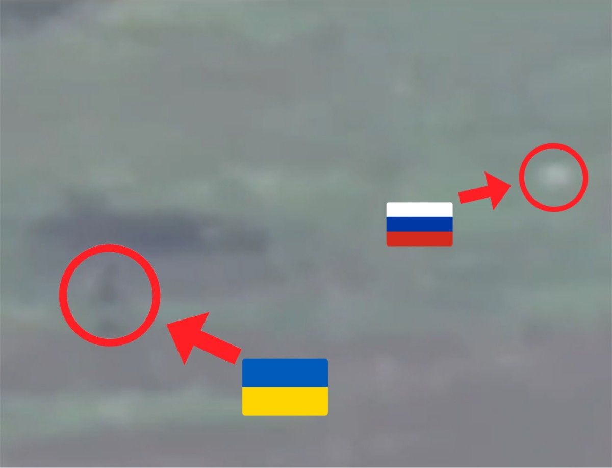 Ukrainian soldier takes direct hit from drone.