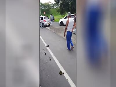 Yoga on the streets of Colombia