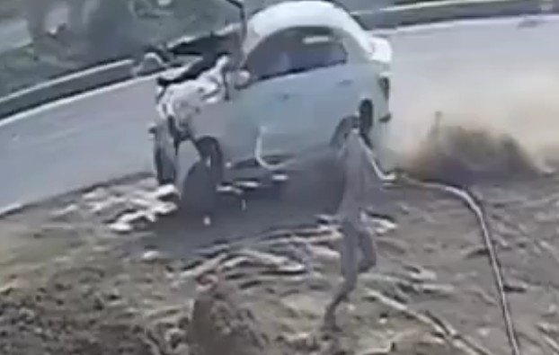 Man Pouring Water On Road Killed By Speeding Car In India