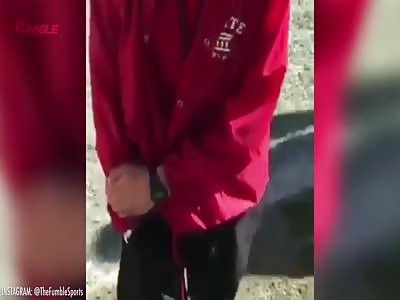 lol white trash  jerking off  right beside cheerleaders   During a football game 