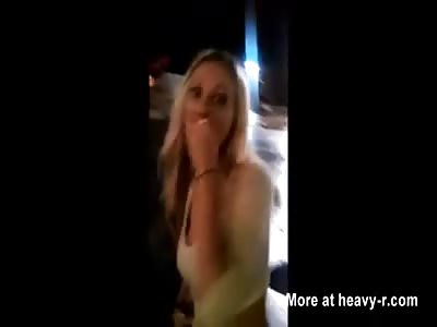 Pretty little white girl gets her nose broke  and a tooth knocked out !!