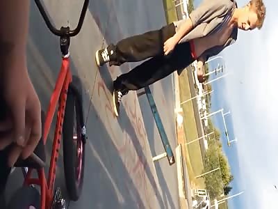 skater knocks out drunk guy