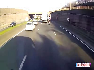 FATAL ACCIDENT BETWEEN MOTORCYCLE AND A BLINDSPOT TRUCK