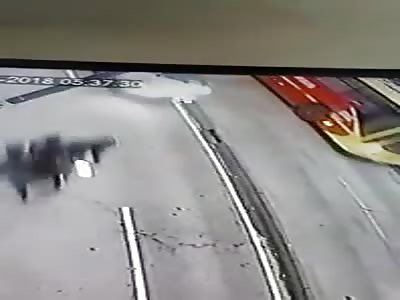 BUS DRIVER GOES THRU WINDSHIELD 