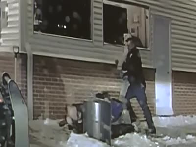 Officer gets knocked out with a good boot to the face !!