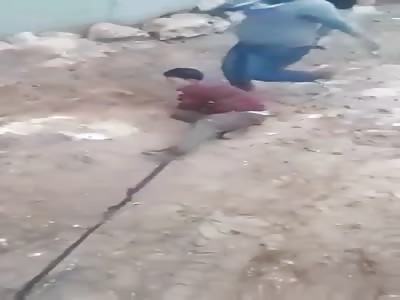 Regime Soldier Tortured By Getting Dragged Behind Jihadists Truck