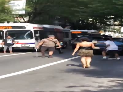 Man Ties To Fend Off A Group Of Blacks With Knife+Nunchucks